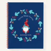 ブルーレシピクックブックホリデー格言フローラリース ノートブック (正面)