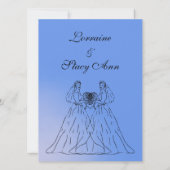 ブルーレズビアン結婚式招待状 招待状 (裏面)