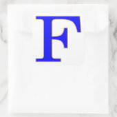 ブルーレターFステッカー スクエアシール (バッグ)
