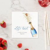 ブルーレッツトーストカップルズ婚約パーティ スタンダードカクテルナプキン (インサイチュ)