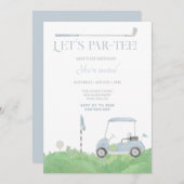 ブルーレッツパーティーゴルフ誕生日招待状 招待状 (正面/裏面)