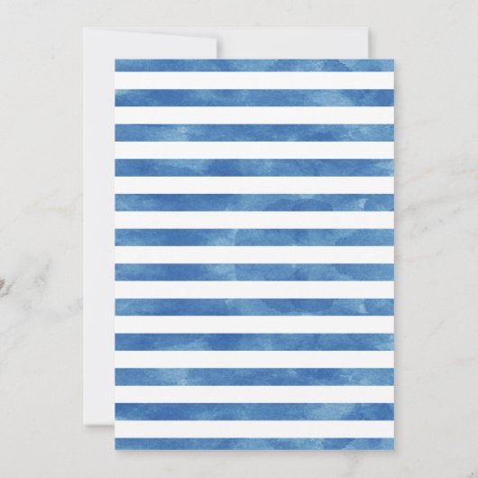 ブルーレッドアホイ私たちの小さなセーラーの誕生日 招待状 (裏面)