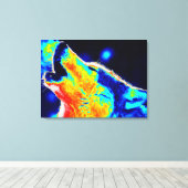 ブルーレッドイエローアポップ・アートのートウルフキャンバスプリント キャンバスプリント (インサイチュ (ウッドフロア))
