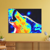 ブルーレッドイエローアポップ・アートのートウルフキャンバスプリント キャンバスプリント (インサイチュ (リビング))