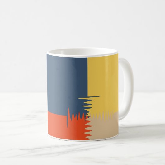 ブルーレッドイエロークリーム コーヒーマグカップ (正面右)