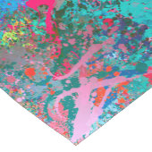 ブルーレッドイエローグリーンピンクティール（緑がかった色）スプラッシュアブストラクション ショートテーブルランナー (コーナー)