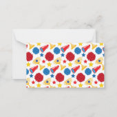 ブルーレッドイエロースターズチアリーダーメガホンPOM ノートカード (正面)