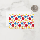 ブルーレッドイエロースターズチアリーダーメガホンPOM ノートカード (正面/裏面インサイチュ)