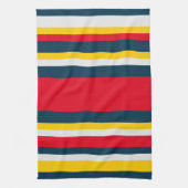 ブルーレッドイエローストライプ キッチンタオル (縦)