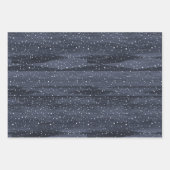 ブルーレッドエレガントグレイ雪のベリーのクリスマス ラッピングペーパーシート (正面)