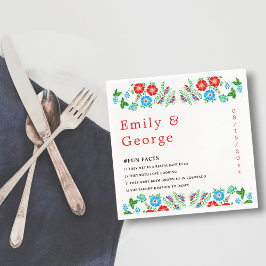 ブルーレッドエレガントローゼズボタニカルフローラ結婚ズ スタンダードカクテルナプキン