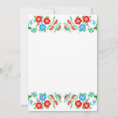 ブルーレッドエレガントローゼズボタニカルフローラ結婚ズ 招待状 (裏面)