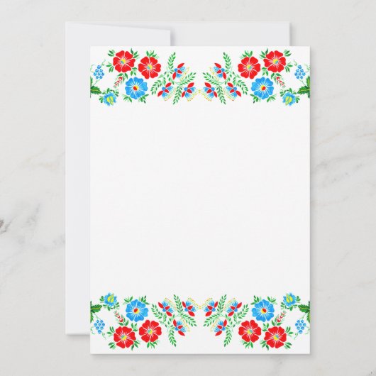 ブルーレッドエレガントロ素朴ローズフローラ60th誕生日 招待状 (裏面)