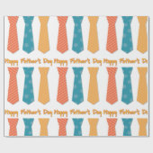 ブルーレッドオレンジストライプ色のアイテムが父の日を祝う ラッピングペーパー (フラット)