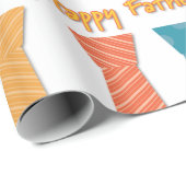 ブルーレッドオレンジストライプ色のアイテムが父の日を祝う ラッピングペーパー (ロールコーナー)