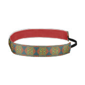 ブルーレッドカッコいいイエローレトロ幾何学民族部族 アスレチックヘッドバンド (右)