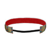 ブルーレッドカッコいいイエローレトロ幾何学民族部族 アスレチックヘッドバンド (裏面)