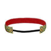 ブルーレッドカッコいいイエローレトロ幾何学民族部族 アスレチックヘッドバンド (裏面)