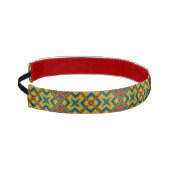ブルーレッドカッコいいイエローレトロ幾何学民族部族 アスレチックヘッドバンド (左)