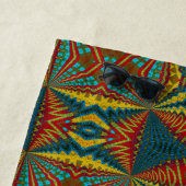 ブルーレッドカッコいいイエローレトロ幾何学民族部族 ビーチタオル (インサイチュ)