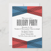ブルーレッドカラフルデコホリデーパーティー招待状 招待状 (正面)
