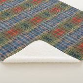 ブルーレッドカラーミックス絞り染めパターン シェルパブランケット (3/4)