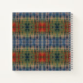 ブルーレッドカラーミックス絞り染めパターン ノートブック (裏面)