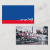 ブルーレッドカーウォッシュインテリアデザイナー《写真》ぼけ味ライト 名刺 (正面/裏面)