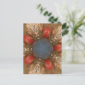 ブルーレッドクリスマスデコレーションボーブル シーズンポストカード (スタンド正面)