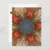 ブルーレッドクリスマスデコレーションボーブル シーズンポストカード (正面/裏面)