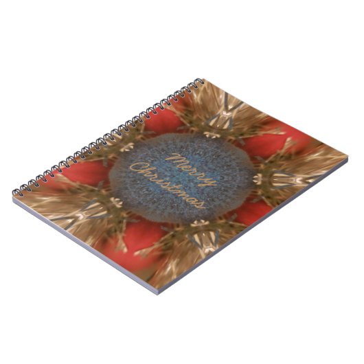 ブルーレッドクリスマスデコレーションボーブル ノートブック (左側)