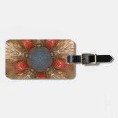 ブルーレッドクリスマスデコレーションボーブル ラゲッジタグ (正面横)