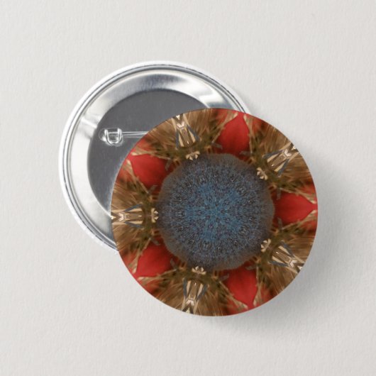 ブルーレッドクリスマスデコレーションボーブル 缶バッジ (正面&裏面)