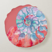 ブルーレッドグレーノーチラスオンコーラル ラウンドクッション (裏面)