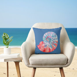 ブルーレッドグレーノーチラスオンブルー クッション