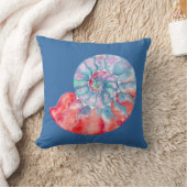 ブルーレッドグレーノーチラスオンブルー クッション (ブランケット)