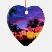 ブルーレッドサンセットエキゾチックハワイアンビーチパームツリーズ セラミックオーナメント (右)