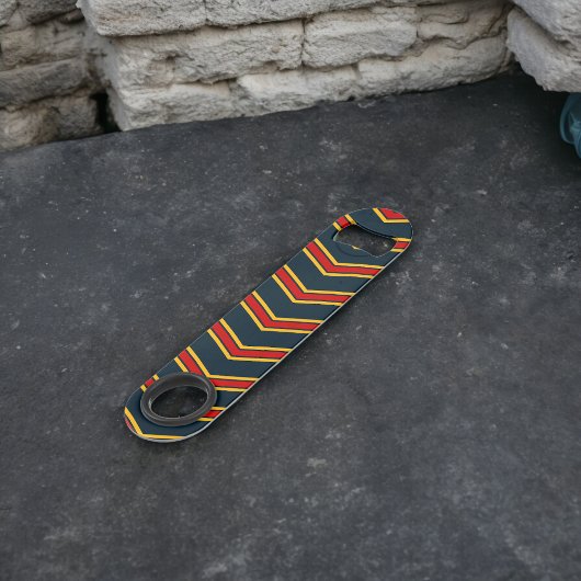 ブルーレッドシボストライプロン製カッティングボード スピード栓抜き