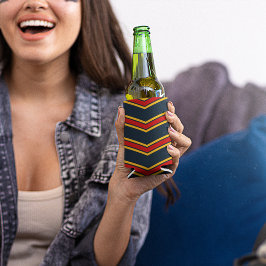 ブルーレッドシボストライプロン製カッティングボード 缶クーラー