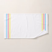 ブルーレッドストライプのイエローオンホワイトバスタオルセット バスタオルセット (ハンドタオル)