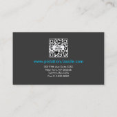 ブルーレッドストライプスポーツビジネスカードQRコード1 名刺 (裏面)