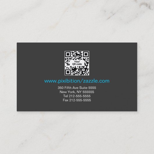 ブルーレッドストライプスポーツビジネスカードQRコード1 名刺 (裏面)