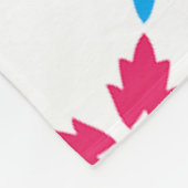 ブルーレッドスノーフレーククロスリーフフラワーパターン フリースブランケット (角)