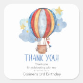 ブルーレッドバルーンスターズ子供の誕生日感謝していの支持 スクエアシール (正面)