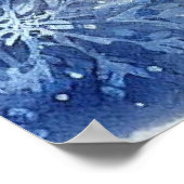 ブルーレッドバードと冬の風景9 ポスター (角)