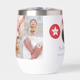 ブルーレッドパパかわいいフォトコラージュファーストファーザーデー