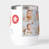 ブルーレッドパパかわいいフォトコラージュファーストファーザーデー (背面)