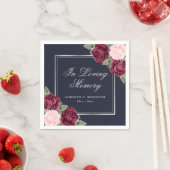 ブルーレッドピンクシルバーフローラ葬祭記念碑 スタンダードカクテルナプキン (インサイチュ)