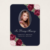 ブルーレッドピンクシルバーメモリアル葬儀祈りの言葉カード (正面)