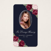 ブルーレッドピンクローズシルバー葬式祈りの言葉カード (正面)